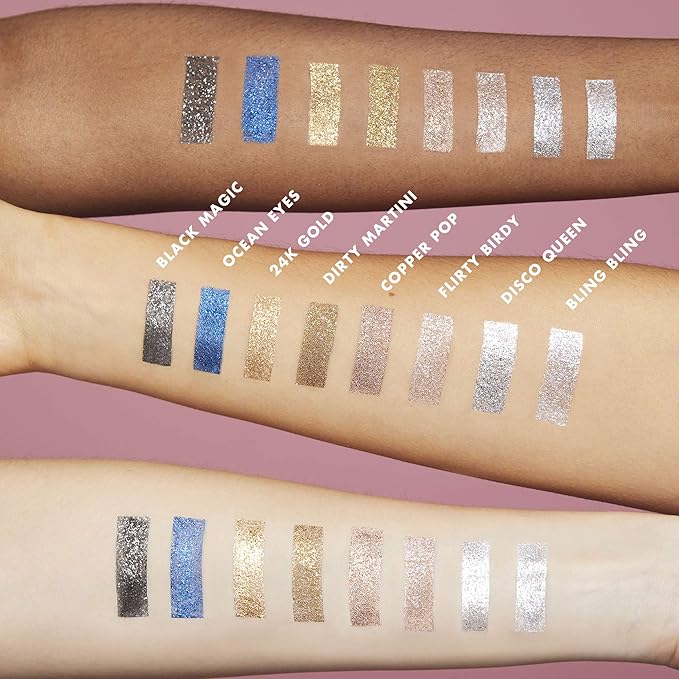e.l.f. Liquid Glitter Eyeshadow, Long Lasting, Quick-Drying, Opaque, Gel-Based Eyeshadow For Creating High-Impact, Multi-Dimensional Eye Looks, Ocean Eyes, 0.10 Fl Oz