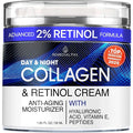 Collagen Face Cream with Retinol & Hyaluronic Acid - Anti Aging Moisturizer for Women & Men, Firming Day & Night Cream for Wrinkles, Hydrating Facial Lotion for All Skin Types
