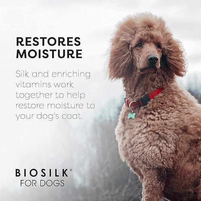 BioSilk for Dogs Silk Therapy Conditioner with Natural Coconut Oil | Coconut Oil Dog Conditioner from BioSilk for Dogs | Pet Conditioner for Dogs, 12 Ounces,Beige