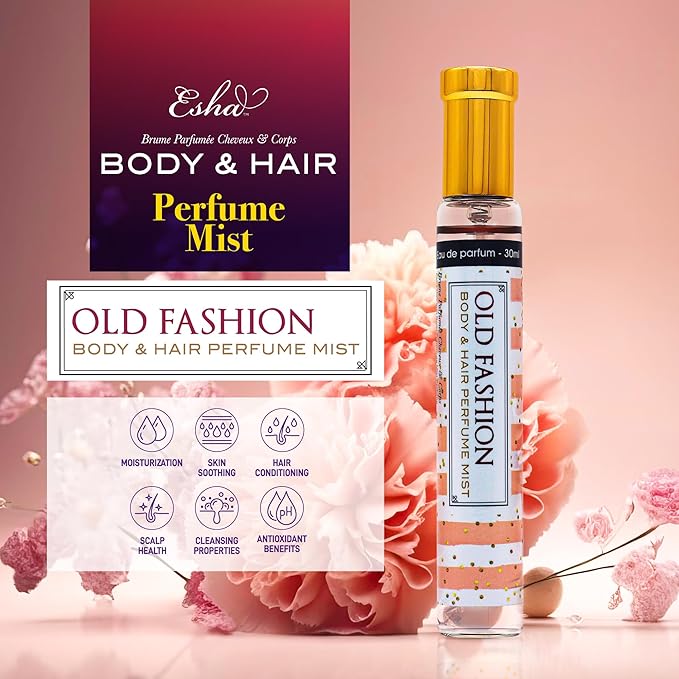 Esha Body & Hair Perfume Mist - Eau de Parfum for Women - Infused with Betaine - Citrus Orange and Lily - (OLD FASHION)