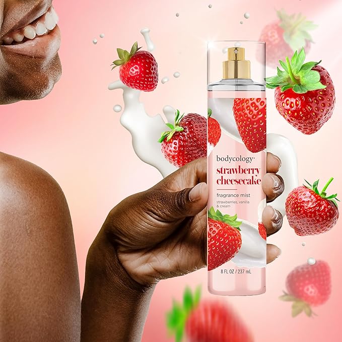 Bodycology Long-Lasting Fragrance Body Mist, Strawberry Cheesecake, 8 fl oz