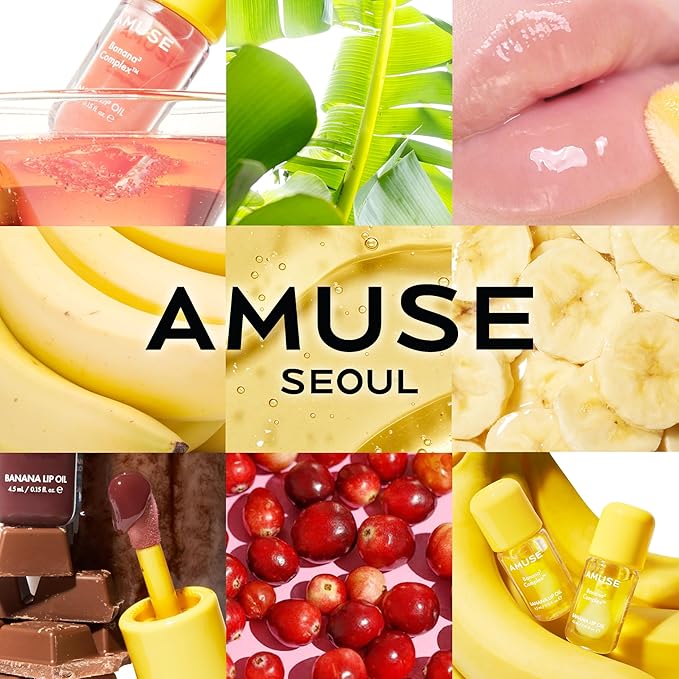 Amuse SEOUL Banana Lip Oil (01 ZEN MATCHA) - Moisturizing Lip Oil Stain, Banana Scent, Hydrating Nourshing Crystal Clear Lip Stain, Lightweight Non-Sticky Glossy Finish, Vegan, Korean Beauty Makeup