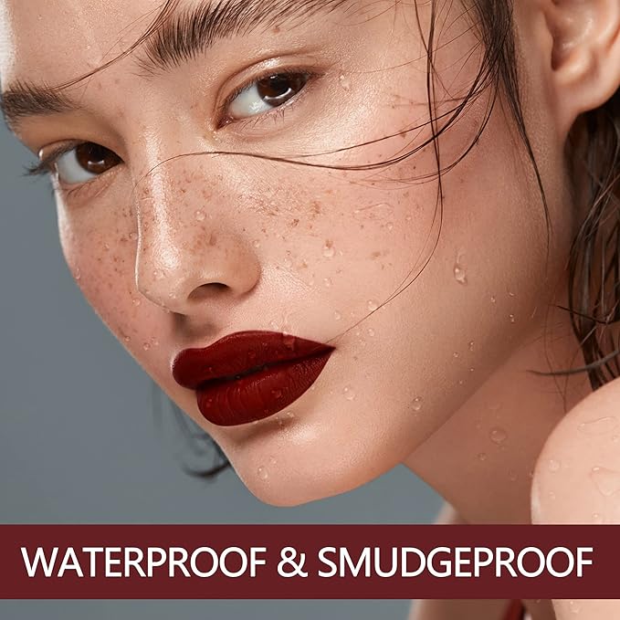 MAKI YIKA Dark Red Lipstick for Women Color Stay Long Lasting Lipsticks No Smudge Matte Liquid Lipstick Transferproof Cruelty-Free Lip Color for Mother's Day,PARTY GO
