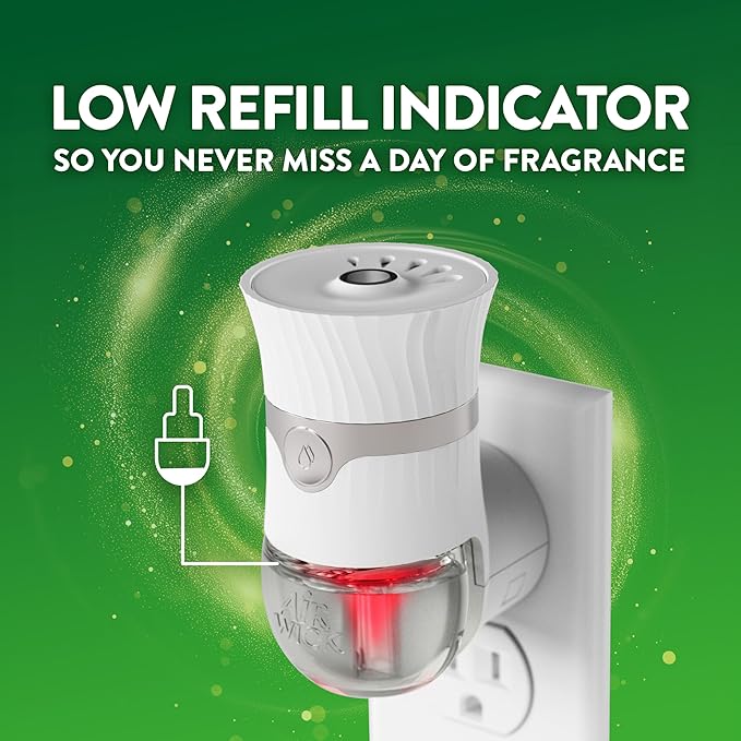 Air Wick Plug In Scented Oil Refill, Infused with Essential Oils, Plug In Air Fresheners for Home, Blue Agave & Bamboo, 4 ct