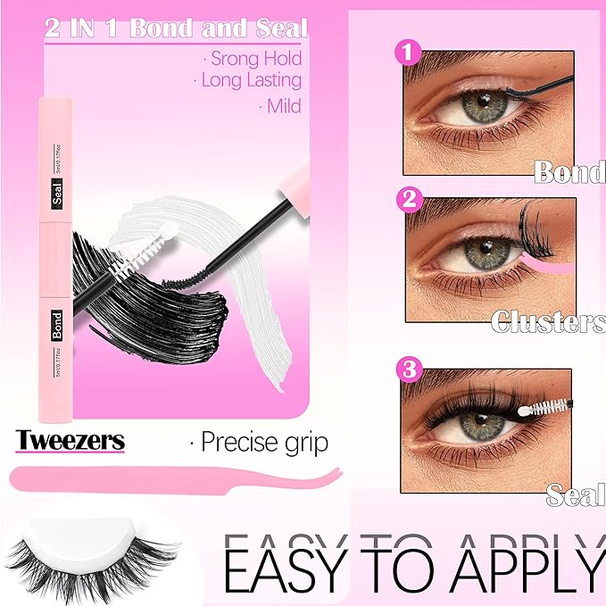 YIDUO Lash Clusters Kit 2 Styles Naturales Spiky Manga Clusters Lashes Extensions with Bottom Eyelash 368pcs 10-18mm Wispy Individual Lashes Kit with Bond and Seal|Tweezers|Removers|Lash Brush