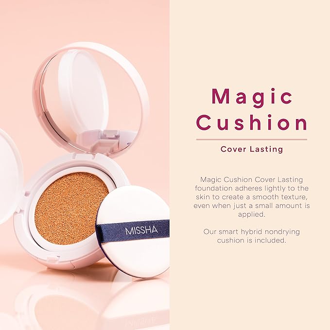 MISSHA Magic Cushion Foundation No.27 Honey beige for Medium/Tan Skin, Flawless Coverage, Dewy Finish, Easy Application for All Skin Types