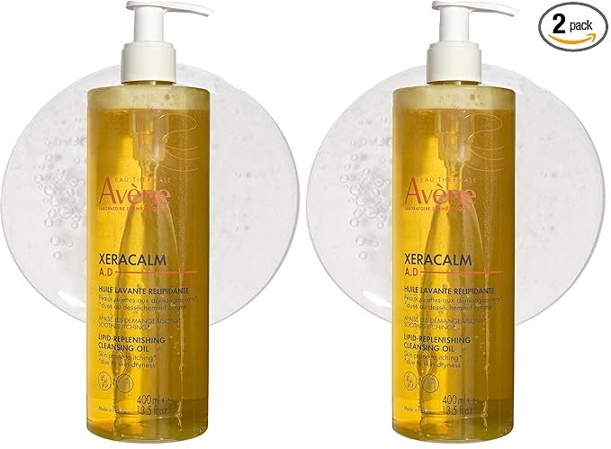 Avène XeraCalm A.D Lipid-Replenishing Cleansing Oil,Atopic Dermatitis,Eczema-Prone,Fragrance-Free,Pump,13.5 oz.,(Pack of 2)