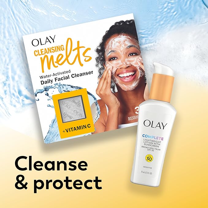 Olay Face Moisturizer,Complete with Sunscreen SPF 30,Fragrance-Free for Sensistive Skin,Broad Spectrum Sun Protection, Long-Lasting Hydration, Non-Comedogenic - Vitamin E & Aloe - 2.5 Oz - (Pack of 4)