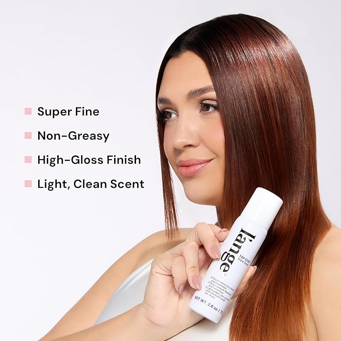 L'ANGE HAIR Top Coat Shine Spray | Hair Gloss Finishing Spray | High-Gloss Finish | Controls Frizz & Flyaways | Ultra-Fine Hydrating Mist | Lightweight, Won't Weigh Hair Down