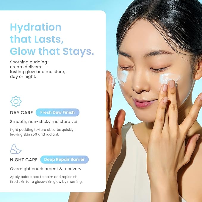 Glow Skin Hydro Cream – 72-Hour Deep Moisture & Barrier Support for Glowing, Supple Skin | Panthenol & Biopeptides | Non-Sticky Pudding Texture | 80 ml / 2.70 fl. oz.