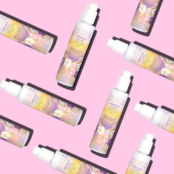 Pacifica French Lilac Hair & Body Mist – Clean Vegan Floral Hair Perfume Spray for Women, Fresh-Cut Lilac, Magnolia & Heliotrope Notes, Alcohol-Free Head-to-Toe Fragrance, Cruelty-Free, 6 Fl Oz