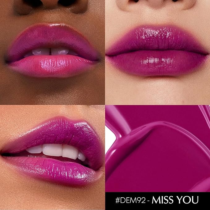 Depuplum Purple Lipstick for Women Moisture Lip Gloss Tinted Lip Balm Sheer Lipsticks for Mother's Day Nourishing Hydrate Glossy Lipstick for Dry Lips,DM92 Purplish Red