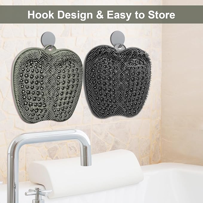 BESKAR Shower Foot Scrubber Mat with Non-Slip Suction Cups, Foot Spa Brush for Cleaning & Exfoliating Your Feet No Bend, Foot Points Reflexology Mat for Relax Your Feet