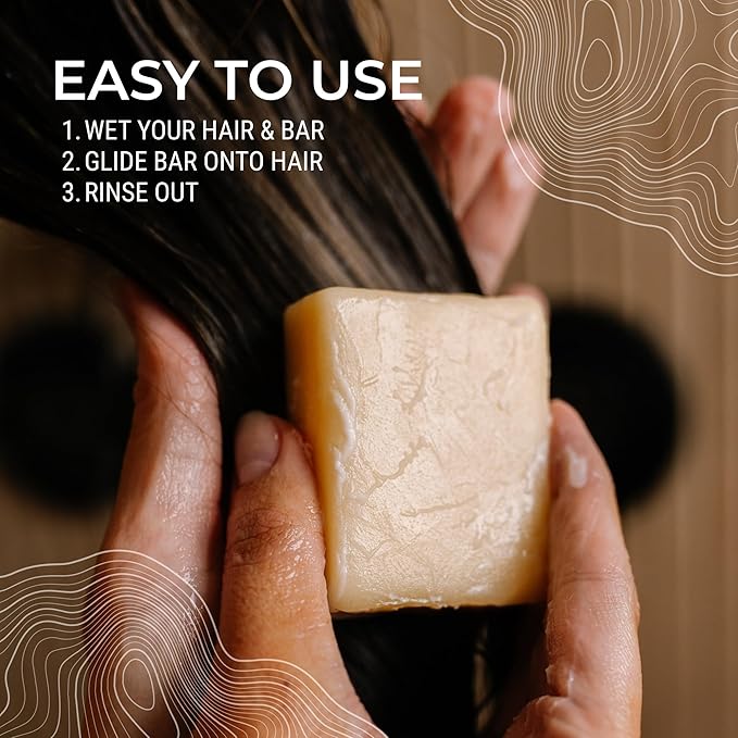 Viori Rosemary Conditioner Bar with Biotin - Rice Water Hair Conditioner Bar for Thinning Hair - Strengthening, Shine, Scalp Care - Plastic Free - Travel Friendly