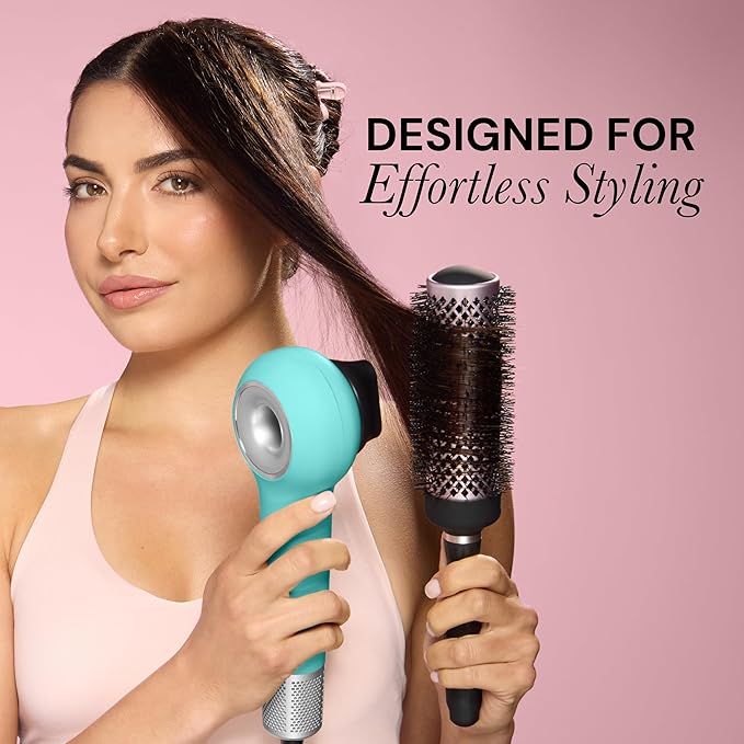 L'ANGE HAIR Axia HaloRing Ionic Hair Dryer | High Speed Professional Blow Dryer for Smooth, Frizz-Free Styles | Lightweight Brushless Motor with Concentrator & Wall Mount | 4 Heat Settings | Blue