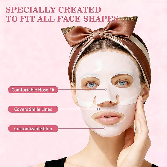 7 Pack Collagen Face Mask for Women, Hydrating Hydrogel Sheet Mask for Skin Elasticity & Pore Minimizing, Face Mask Skincare, Self Care Gift Set