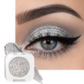 Erinde Silver Glitter Shimmer Single Eyeshadow, Metallic Glow Glitter Cream Eye Shadow, Monochrome Eyeshadow Palette Makeup, Waterproof Sombras para Ojos, Vegan & Cruelty-Free, 12