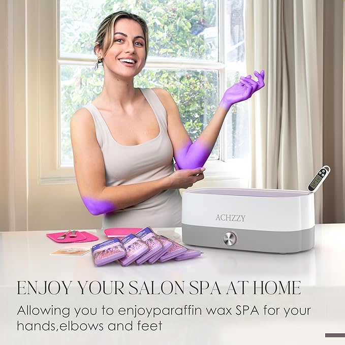 Achzzy Paraffin Wax Machine for Hands and Feet, 4000ml Paraffin Bath, Paraffin Wax Warmer with Refills, Nourishing and Moisturizing, Professional-Grade Spa Treatment for Soft and Smooth Skin