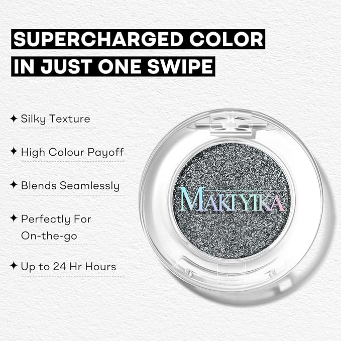 MAKI YIKA Spark Black Crème Eyeshadow Single Shimmer Dark Cream Eye Shadow palette for Women Color Stay Long Lasting Waterproof Eye Makeup Monochrome Eyeshadows,#22