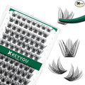 Lash Clusters 96pcs Individual Lashes Y03 D Curl 8-18MIX Cluster Lashes KEYYOU Volume Wispy Lash Extension Soft&Comfortable Easy DIY at Home(Y03 D-8-18MIX)