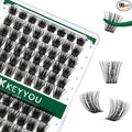 Lash Clusters,96 Pcs Cluster Lashes D Curl 8-18MIX DIY Lash Extensions Eyelash Clusters,KEYYOU Volume Wispy Individual Lashes Soft&Comfortable Easy DIY at Home(Y05,D-8-18MIX)