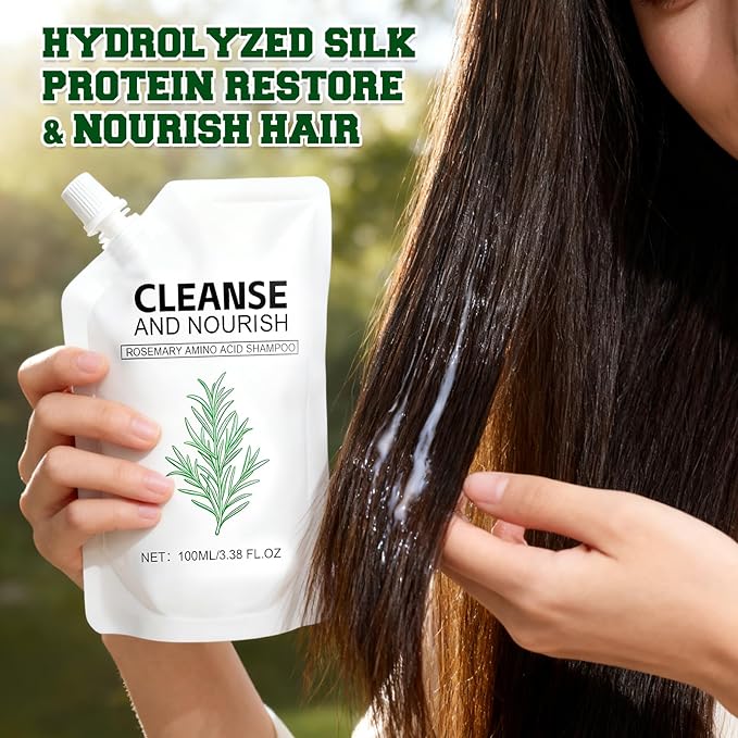 2Pcs Rosemary Amino Acid Shampoo for Hair Growth, Thinning Hair Loss Natural, Moisturizing Hair Shampoo, Strengthening for Men and Women
