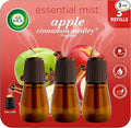 Air Wick Essential Mist Refill, 3 ct, Apple Cinnamon Medley, Essential Oils Diffuser, Air Freshener, Fall scent, Fall decor