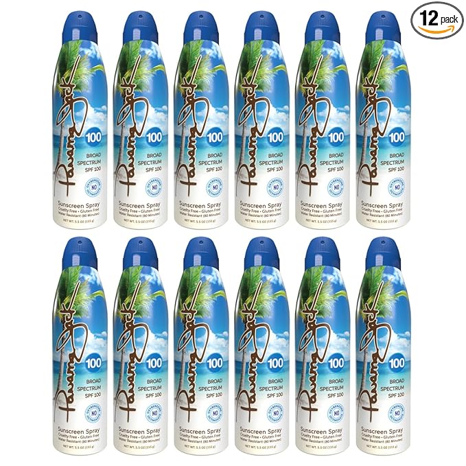 Continuous Spray Sunscreen - SPF 100, Broad Spectrum UVA/UVB Protection, PABA, Paraben, Gluten & Cruelty Free, Water Resistant (80 Minutes), 5.5 OZ - Pack of 12