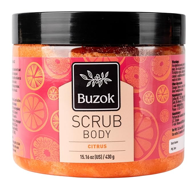 Citrus Body Scrub – Exfoliating Salt Scrub for Body Cleansing & Smoothing – Fresh Citrus Scent – For Shower & Bath Use