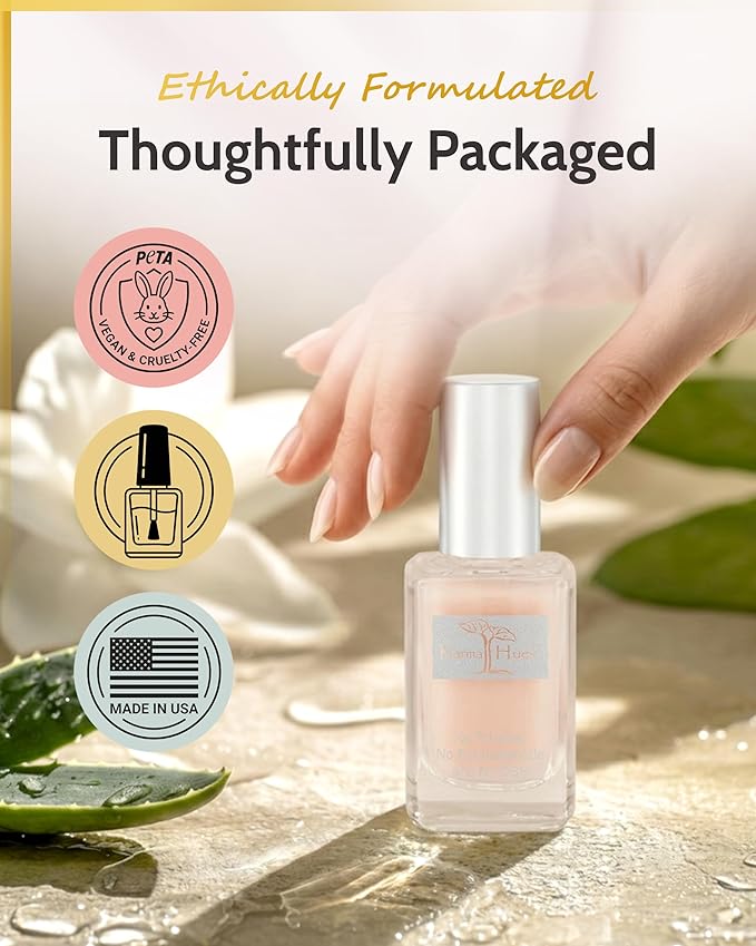 karma organic Deep Nutrition Nail Polish Strengthener - Nail Ridge Filler Base Coat Polish for Thin & Damaged Nails, Non-Toxic, Vegan & Cruelty Free, 0.47 fl oz