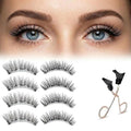 Magnetic Eyelashes with Applicator, 4 Pairs Reusable 3D False Lashes Natural Look, No Glue or Eyeliner Needed, Water Resistant Lightweight Makeup Kit for Daily Wear