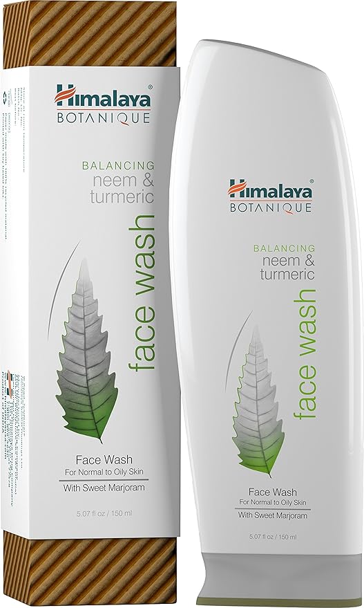 Himalaya Botanique Balancing Neem & Turmeric Face Wash, Dermatologically Tested, Vitamin E, Vegan, Cruelty Free, Paraben Free, SLS Free, 5.07 Fl Oz, 2 Pack
