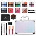 Color Nymph Beginner Makeup Kits For Teens With Train Case Included Full Makeup Kit Eyeshadow Palette Blushes Bronzer Highlighter Lipstick Brushes Mirror (White)