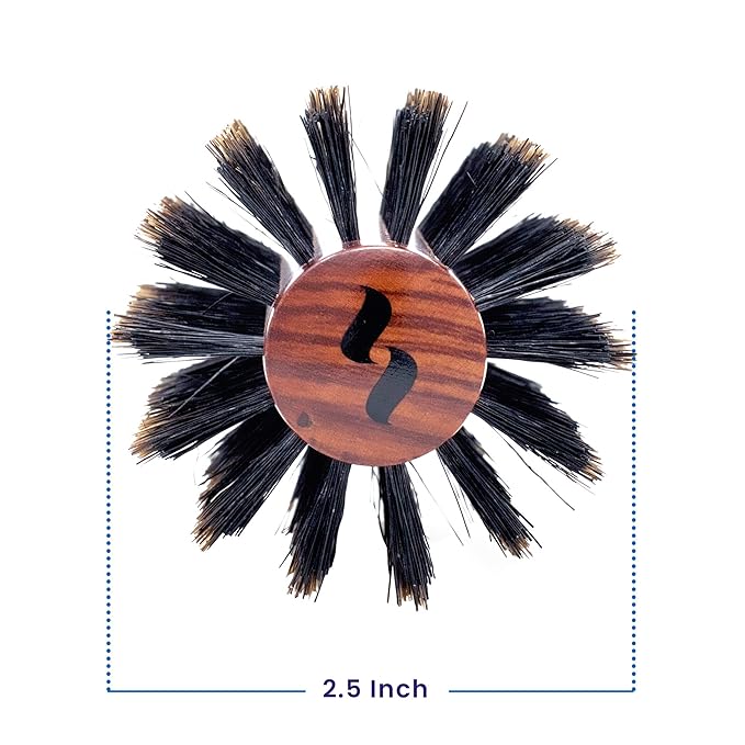 Spornette DeVille Boar Bristle Round Brush Set - Professional Hair Brushes Including 1.5, 2, and 2.5 inch Sizes - For Women, Men, & Kids