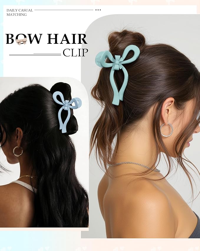 4 PCS Bow Hair Clips for Women Bow Claw Clip 5" Extra Large Hair Claw Clips for Thick and Long Hair Cute Bows Big Clip Mother’s Day Gift for Mom