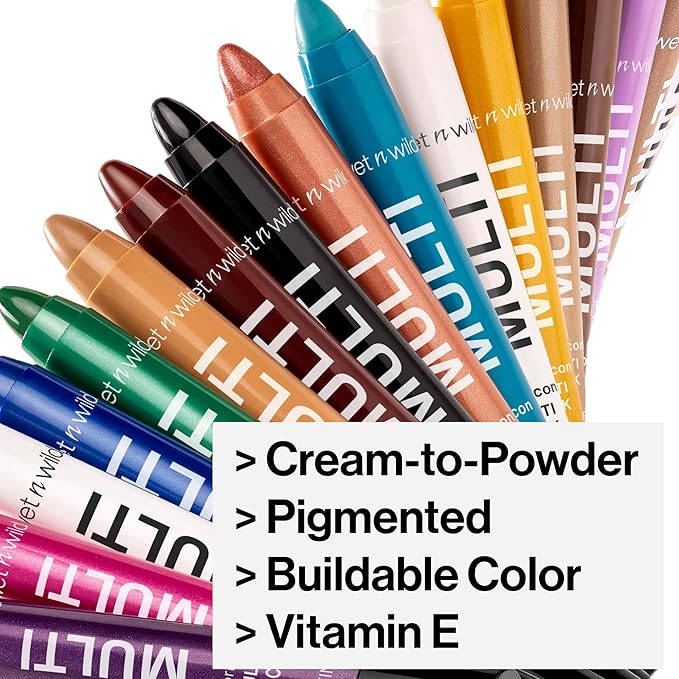 wet n wild Color Icon Cream Eyeliner Eyeshadow Multi-Stick, Moisturizing, Nourishing Velvety Cream-to-Powder Buildable & Blendable Formula, Cruelty-Free & Vegan - Bragging Whites