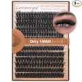 Geeneiya 14MM Volume Lash Clusters Kit DIY Lash Extension Kit D Curl Eyelash Extensions with Waterproof Lash Bond and Seal Waterproof Tweezers, Only 14MM, 80D+100D