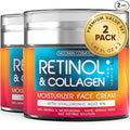Retinol Cream for Face 2-Pack – Anti-Aging Moisturizer with Hyaluronic Acid & Collagen, Day & Night Face Cream for Wrinkles & Fine Lines, 3.7 Oz (Pack of 2)