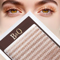 B&Q Brown Lash Clusters Natural Lash Clusters for Light Hair, Reusable MochaLash Cluster Eyelash Extensions Soft Brown False Eyelashes Comfortable Eyelash Clusters Perfect for Occasions（MochaLash 01）