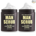 Body Prescriptions Men’s Exfoliating Body Scrub – Ultimate Skin Cleansing Wash in Jar with Twist-Top Lid, For All Skin Types, 21 Ounce (Pack of 2), Cedarwood