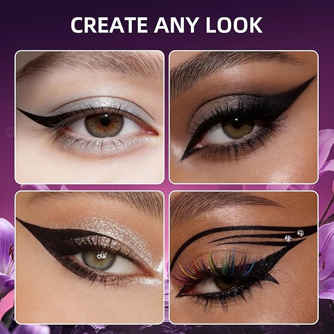 Black Eyeliner, Liquid Eyeliner Waterproof with Ultra Fine Brush, Quick Drying, Smudge Resistant, Eye Liner Intense Pigment Liquid Pen for Long Lasting Satin Finish, Cruelty-Free, Vegan, 0.042 Fl Oz