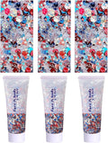 Red White and Blue Face Body Glitter, 4th of July Outfits for Women Girls USA Flag Pride Hair Body Face Glitter Gel Sequins, Fourth of July Accessories for Independence Day Celebrations (3pc USA)