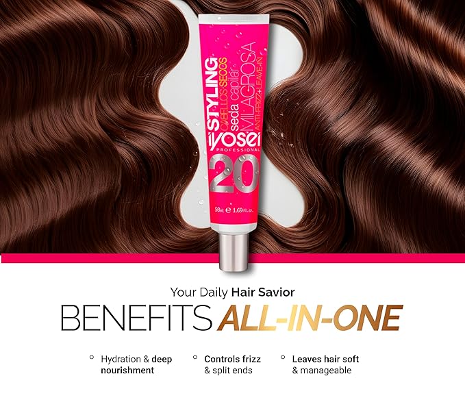 Professional Miracle Hair Silk No. 20 – Anti-Frizz Leave-In Hair Silk Serum for Dry & Damaged Hair | Frizz Control, Hydration & Satin Shine Finish – 50 ml