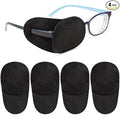 4 Pack Eye Patches for Kids Girls Boys, Right & Left Eye Patch for Glasses, Lazy Eye Patch for Children Treating Lazy Eye Amblyopia Strabismus and After Surgery(Black)