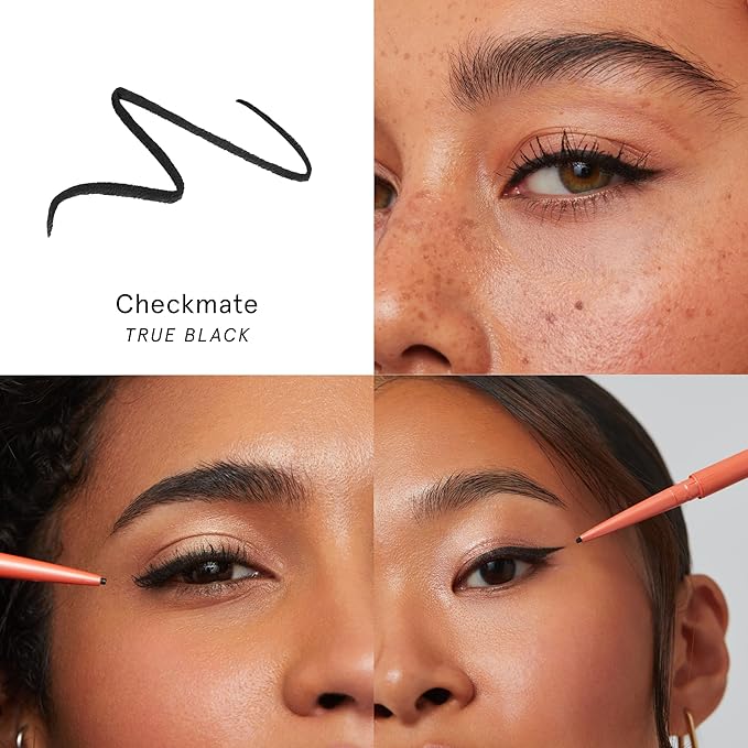 SOSHE Beauty - Waterproof Precision Eyeliner | 1.5mm Smudge-Proof Gel Liner | Easy Refills | Cruelty-Free, Certified Plastic Negative (Checkmate - True Black)