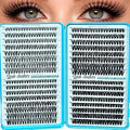 Wispy Lash Clusters 640pcs Eyelash Cluster Extensions 30D+40D+50D+60D Curl Individual False Eyelashes 9-16mm Natural Fluffy Mink Lash Clusters Extension Kit