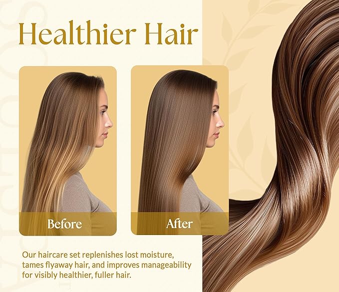 SOULSPA PURE Castor Oil & Black Seed Biotin Shampoo and Conditioner Set - Sulfate Free Nourishing Formula for Thinning Hair & Dry Scalp - Deep Moisture for Men & Women - Made in USA - 16 fl oz Each