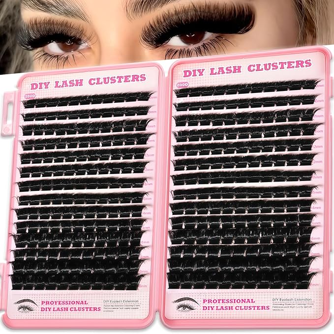 Manga Lash Clusters, 336 Pcs Fluffy Cluster Eyelash Extensions 200D+200D D Curl Individual Wispy False Eyelashes DIY Lash Extension (Volume Lash Clusters 10-18mm)