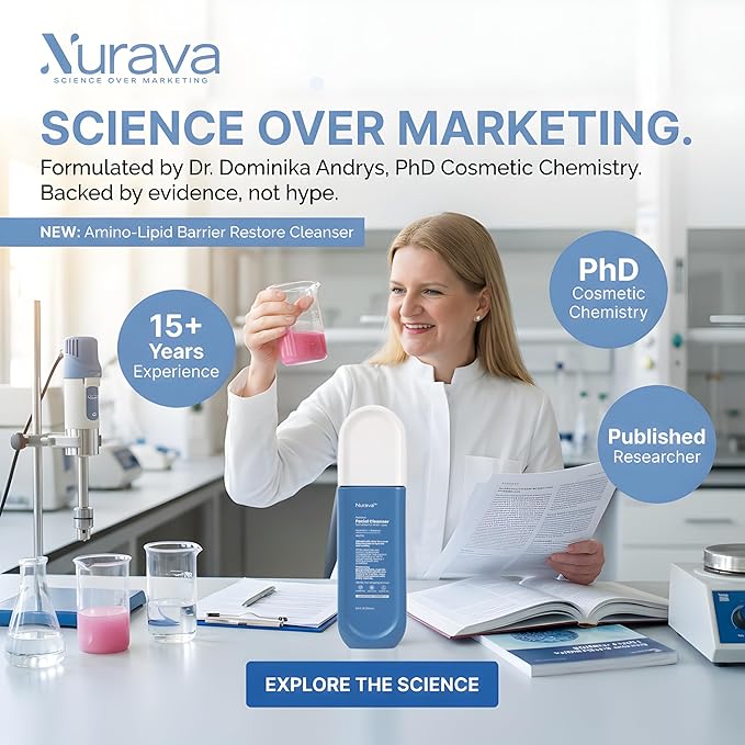 Barrier Repair Face Cleanser By Nurava | Ultra-Gentle Amino Acid Cleanser for Sensitive & Reactive Skin | Soothes Redness with Hyaluronic Acid, Niacinamide, 5 Ceramides & Panthenol – 100ml