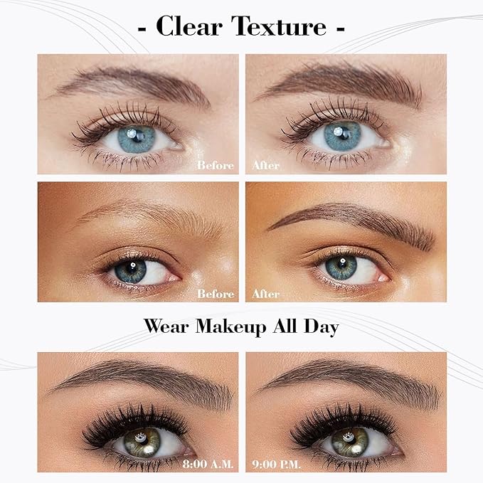 Microblading Eyebrow Pen 4 Fork Tip Tattoo Pencil, Long-Lasting Eye Brow Pencils for Women, Easy to Use Microblade Eyebrow Pencil Eyebrow Brush (Dark Brown)